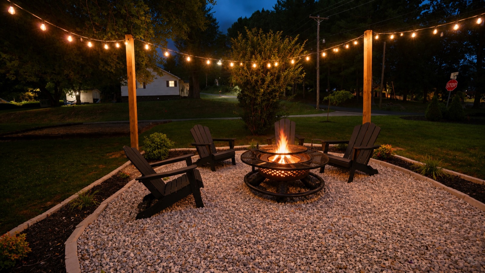 Fire pit at the Corbin furnished home