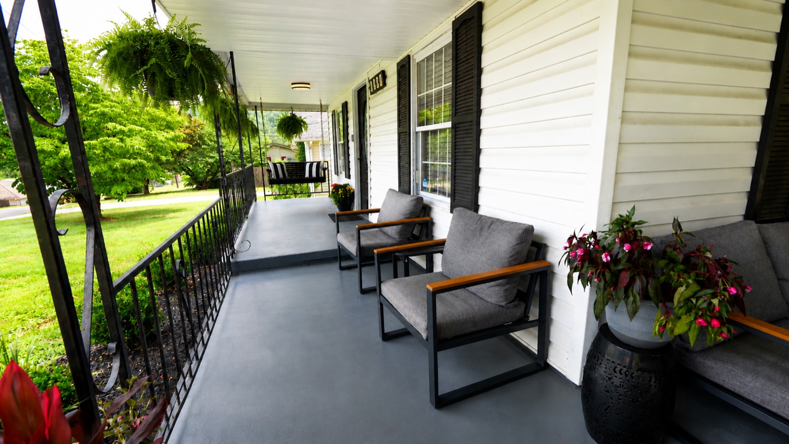 Covered patio seating
