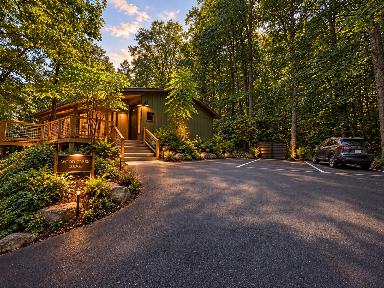 Design concept rendering of the Wood Creek Lodge arrival